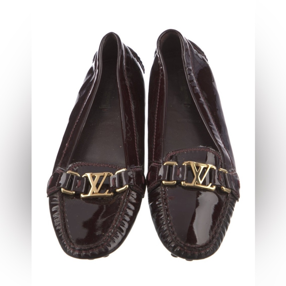 Louis Vuitton Dark Burgundy Patent Loafers